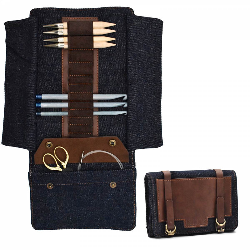 lykke taylor denim vegan leather case 12 cm