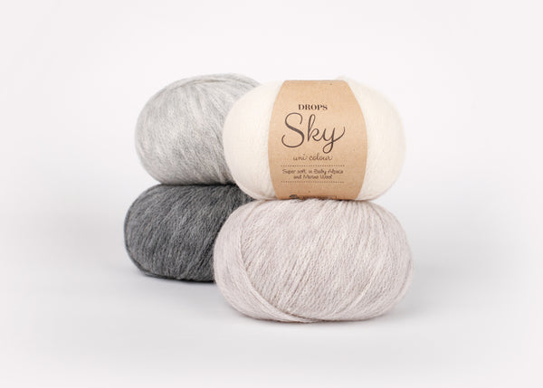 Drops sky - soft a light baby alpaca and wool yarn – Biscotte Yarns