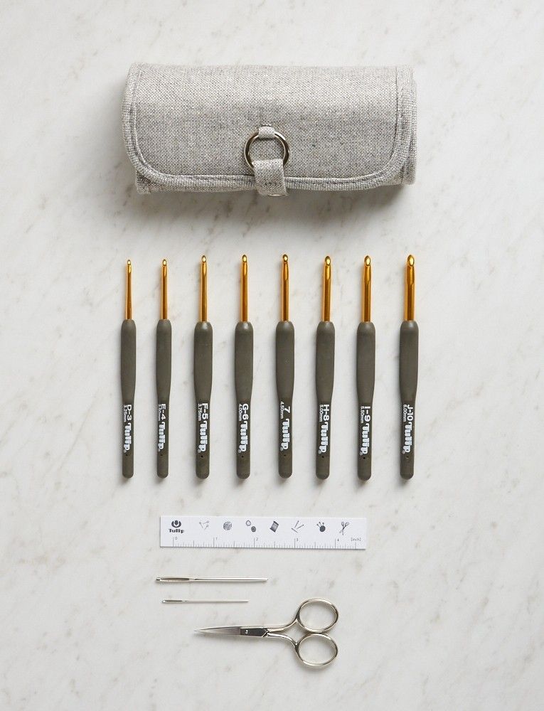 tulip etimo royal silver crochet set