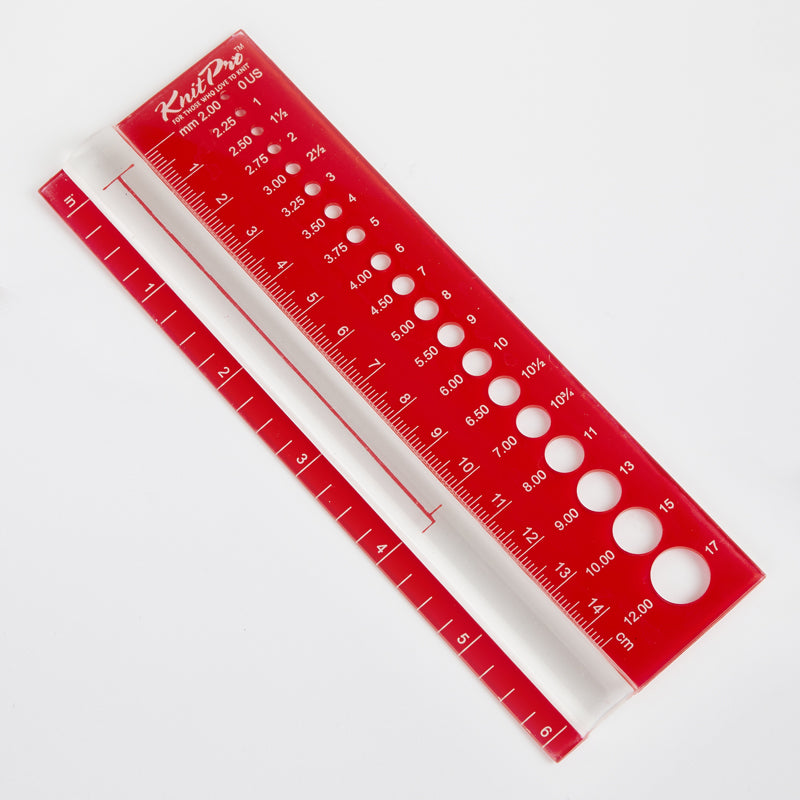 knit pro gauge sizer with magnifying glass