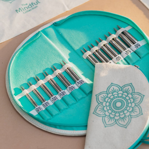 Set Aghi Maglia KnitPro Mindful - Intercambiabili In Acciaio, Colore Foglia Di Tè, 10 Cm - Foto 6