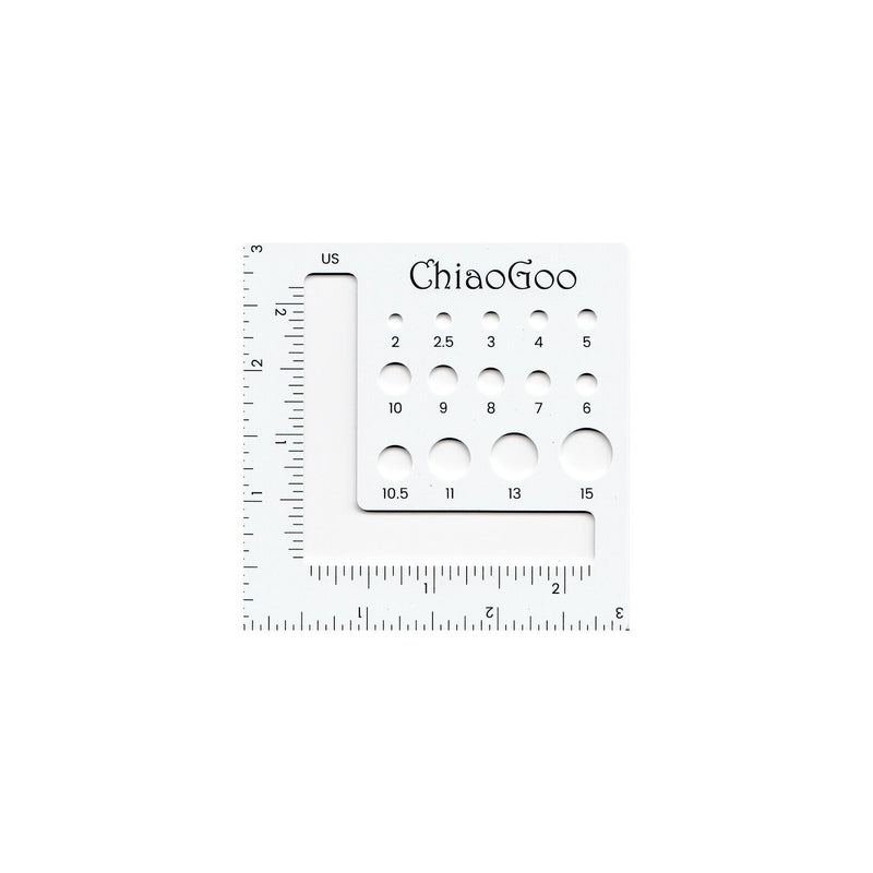 chiaogoo needles and swatch gauge 3''