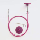 knit pro purple steel cables 360° swivel and fixed
