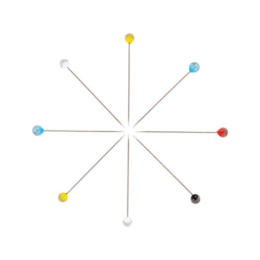 tulip glass-head pins