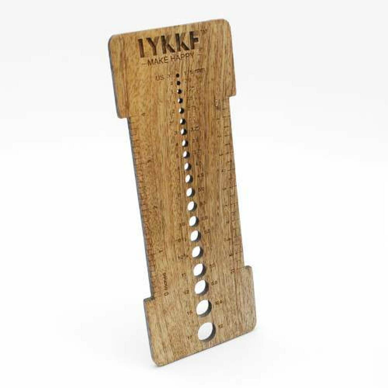 lykke misuratore e calibro per aghi in legno